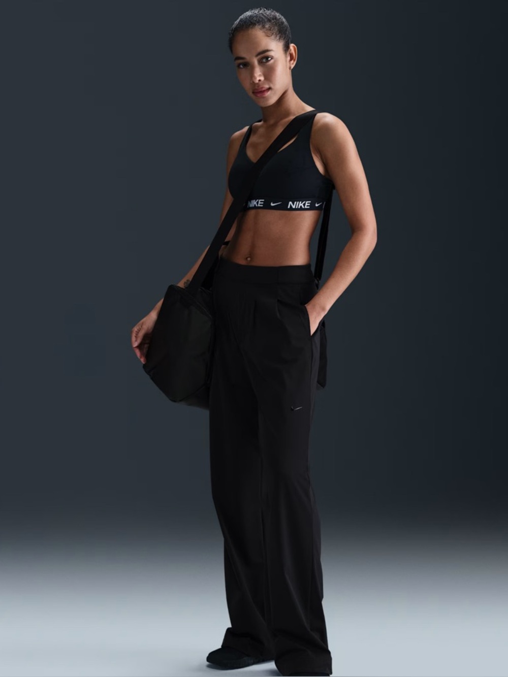 NWOT Nike Bliss Dri-FIT Trousers Pleated Loose Fit Pants Black XL